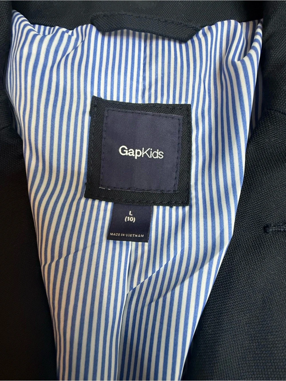 GAP Boys Navy Blazer - Two-Button Notch Lapel size L (10)